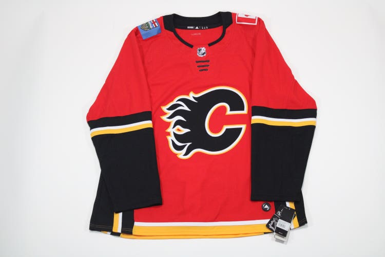 NWT Calgary Flames Adidas Authentic Red Climalite Jersey 56