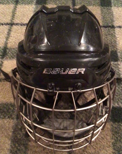Used XS Bauer Black Re-Akt Hockey Helmet
