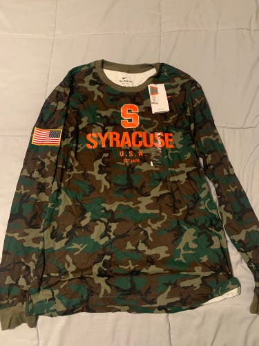 RARE Syracuse Lacrosse Team Issued New XL Nike Camo Shirt