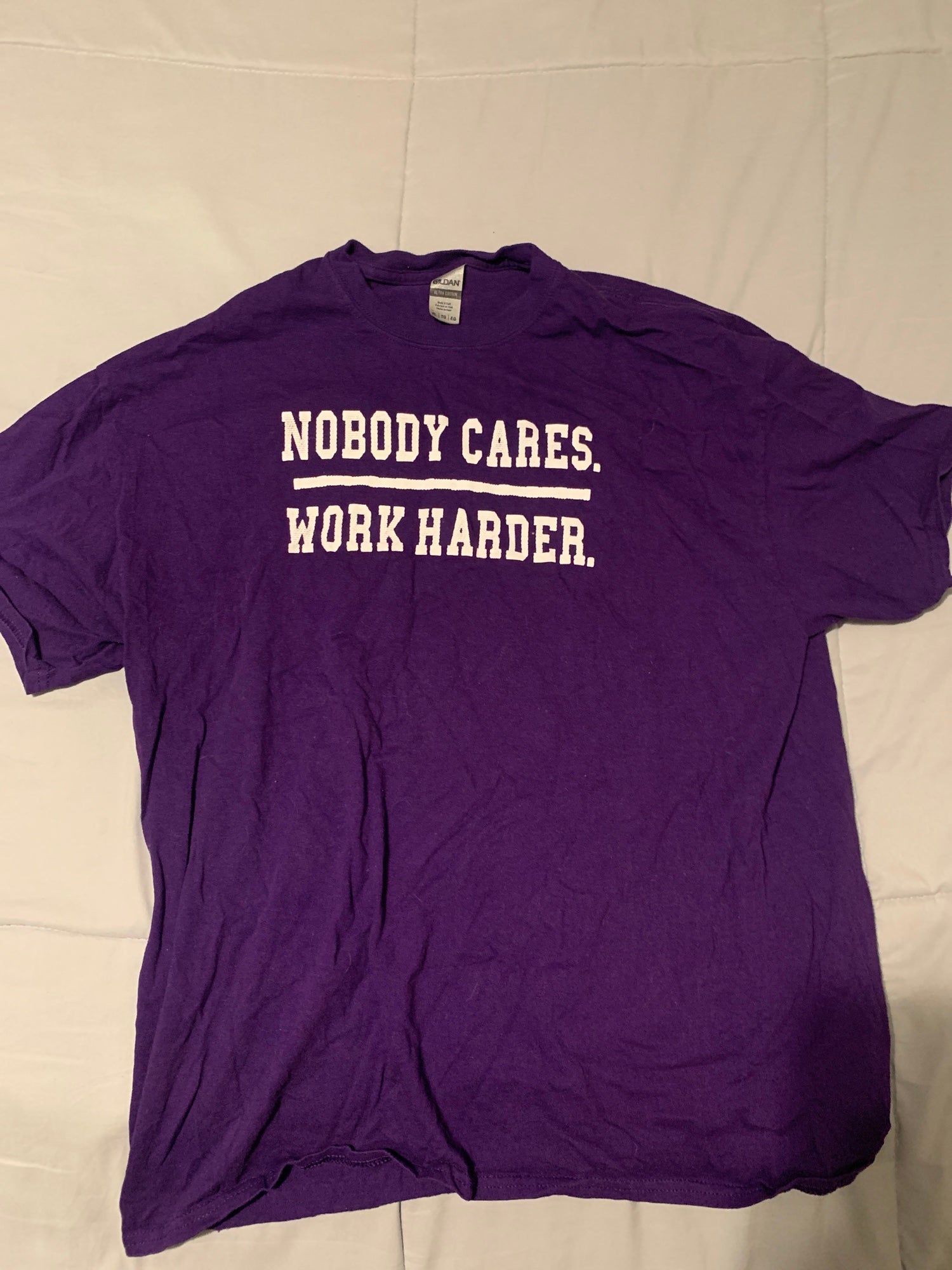 Baltimore Ravens Nobody Cares Work Harder Purple XL Shirt