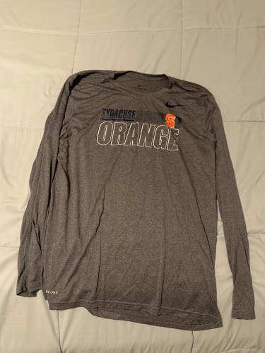 RARE Syracuse Lacrosse Team Issued Gray XL Nike Shirt