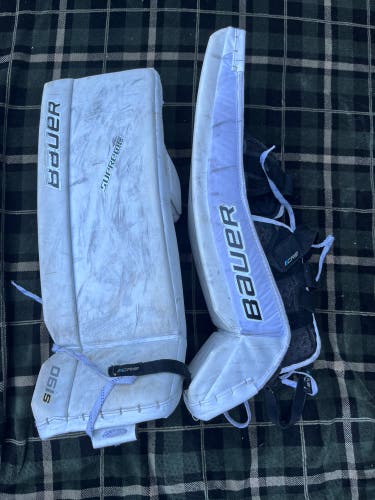 Bauer s190 goalie leg pads intermediate small white