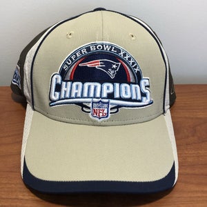 New England Patriots Hat Strapback Cap NFL Football Super Bowl Blue Brady Reebok