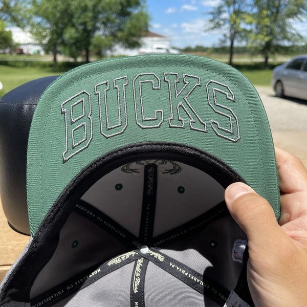 Milwaukee Bucks NBA Basketball Hat Snapback Cap Gray Green