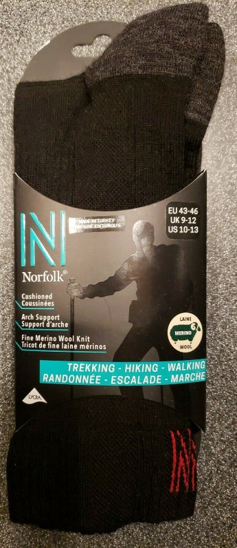 Norfolk Trekking Hiking Walking Sports Socks Black New