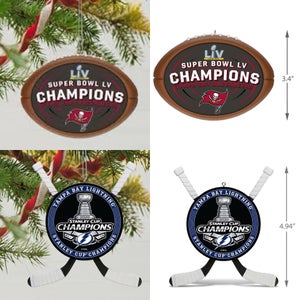 NHL & NFL Tampa Bay Lightning & Buccaneers Hallmark Ornament Bundle