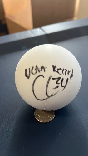 Chris Gray Signed Lacrosse Ball Inscribed “NCAA Record” PLL Atlas