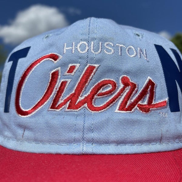 Houston Oilers Mitchell & Ness 100% Wool Super Script Strapback Hat  Adjustable