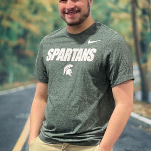 NWT men's XXL MSU michigan state spartans Nike marled logo tee/t-Shirt