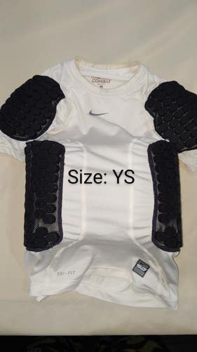 White Used Youth Small Nike Padded Compression Shirt
