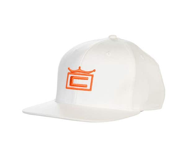NEW Cobra Tour Crown 110 White/Vibrant Orange Adjustable Snapback Hat/Cap