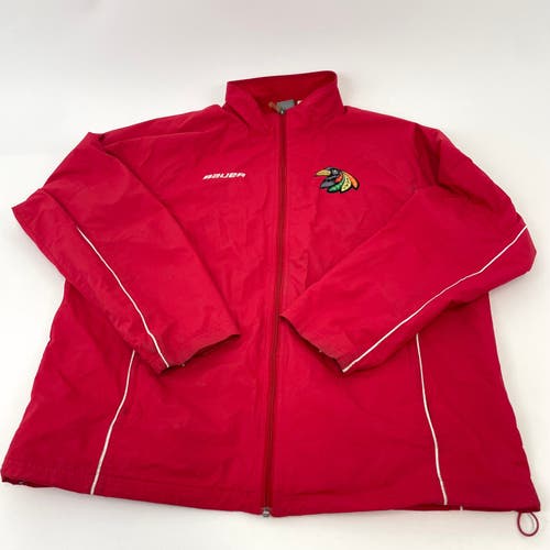 Used Red Bauer Hockey Warm up Coaching Jacket | Adult XXL