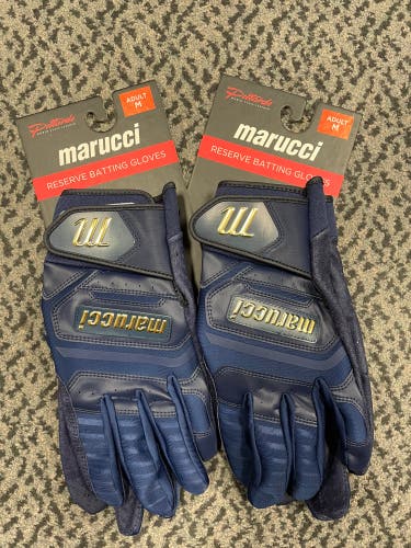 Marucci 2-PACK Navy Reserve Adult Medium pairs of batting gloves