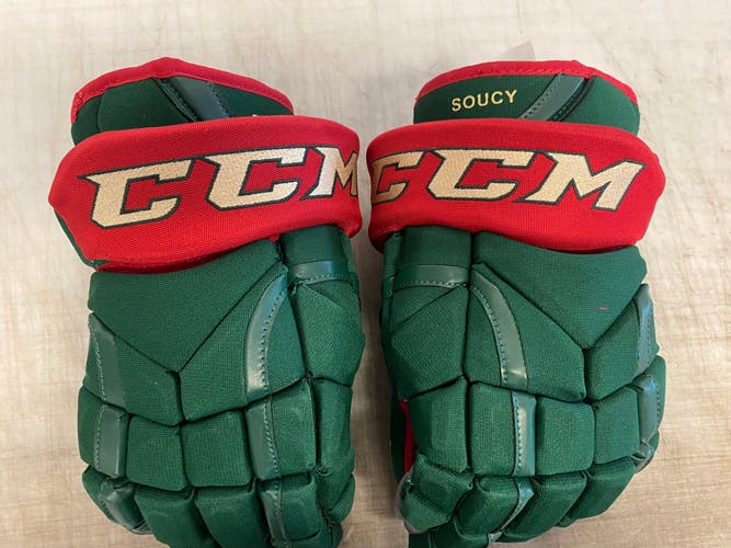 CCM HG12 Pro Stock 15" Hockey Gloves Wild Green SOUCY 8555