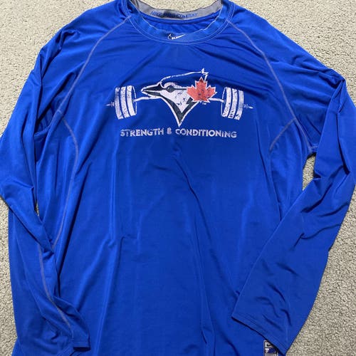 Toronto Blue Jays team issued Nike dri fit longsleeve shirt (4 Count)