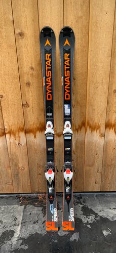 Used 2019 Dynastar Racing Speed WC FIS SL Skis With Bindings Max Din 12