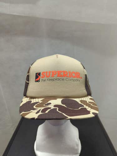 Vintage Superior Fireplace Company All Foam Camo Snapback Hat Youngan