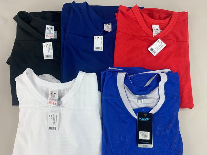 Brand New - One lot of 5 assorted Adult Small Practice Hockey Jerseys