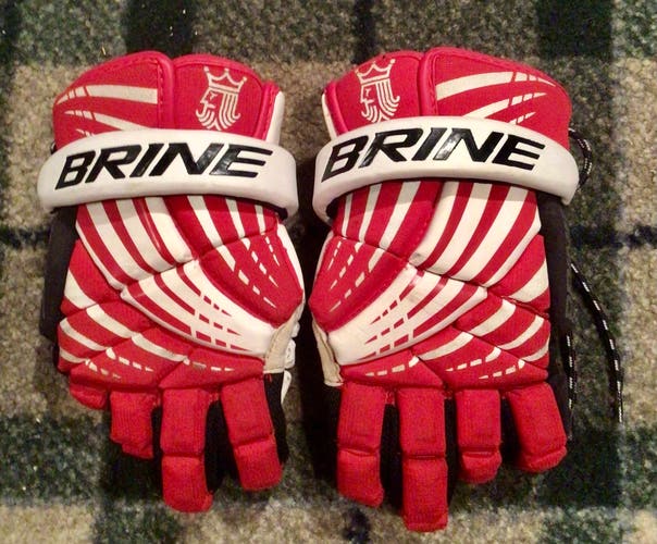 Brine Prestige youth red lacrosse gloves