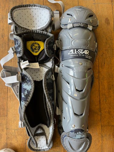 New Navy AND Grey Digi Camo All Star System 7 Catcher's Leg Guard LG912S7