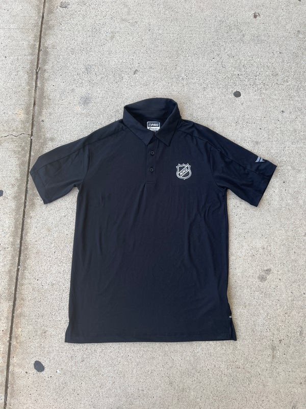 New NHL Black Golf Shirt Size Medium
