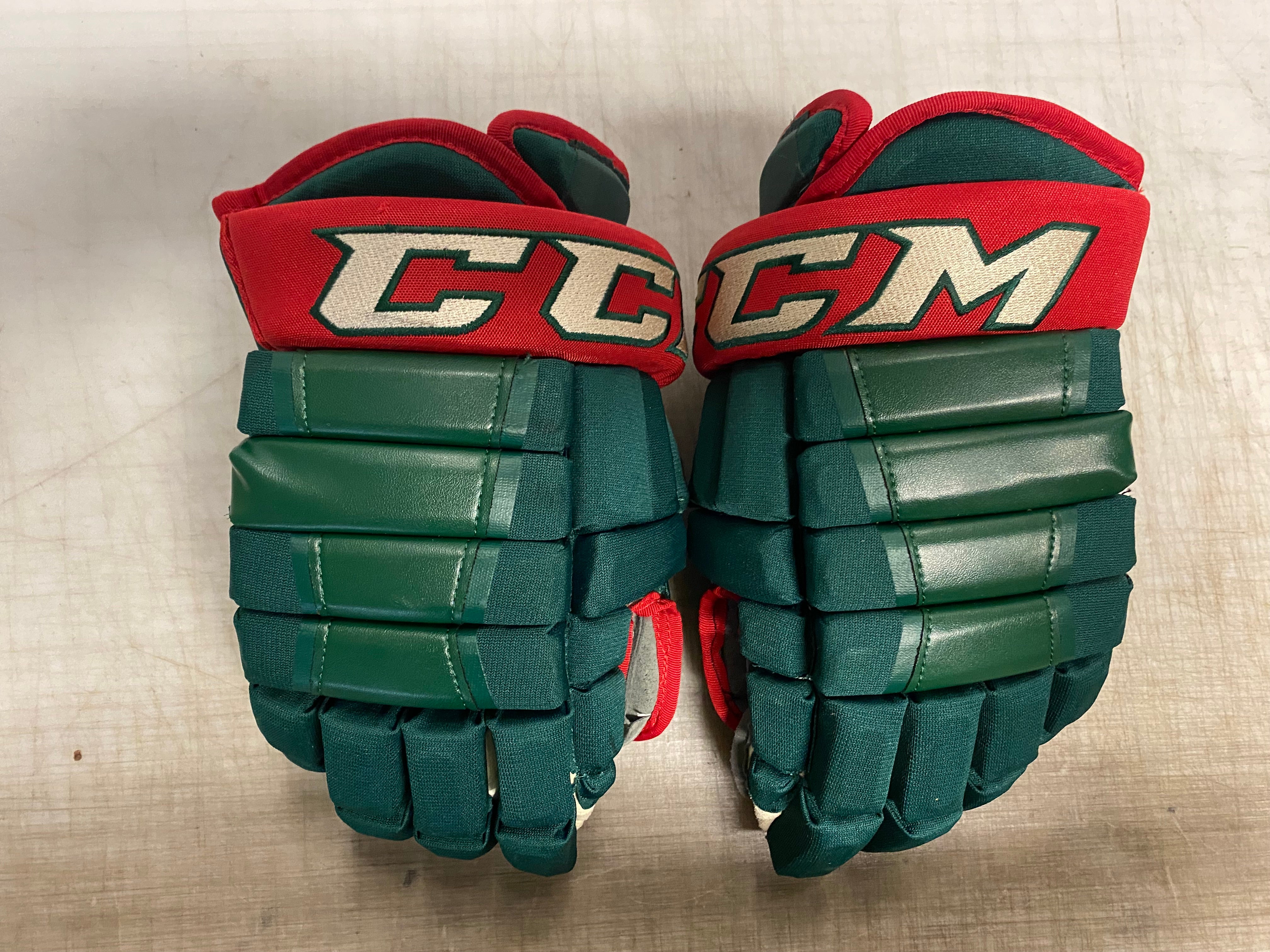 CCM HG97 Pro Stock Hockey Gloves Minnesota Wild Green 4016 