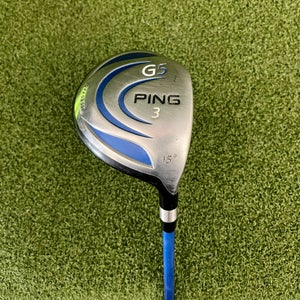 Ping G5 15º 3 Wood, RH, 43" Grafalloy ProLaunch blue 75 Stiff Graphite-Great!