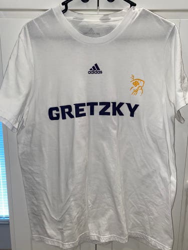 Wayne Gretzky 99 Logo LA KINGS Hockey Adidas T-Shirt (L)