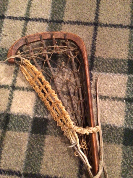 Vintage antique men’s women’s traditional wood leather lacrosse stick baggataway