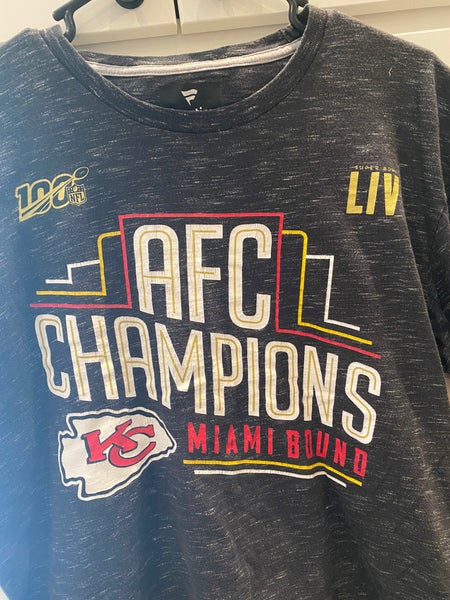 New Kansas City Chiefs AFC Champions Miami Bound LIV T-Shirt Size XL