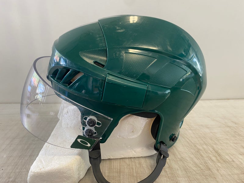 Reebok 4K Pro Stock Hockey Helmet Visor Combo Medium Oakley Hunter Green  8599