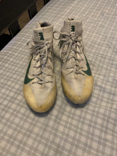 White Adult Used Men's Size 12 (Women's 13) Molded Cleats Nike High Top Vapor Untouchable 2