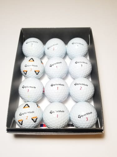 Used TaylorMade TP5X, TP5, and PIX Balls 12 Pack (1 Dozen)
