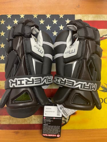 BRAND NEW - Black Maverik Max Goalie Gloves - Size Large
