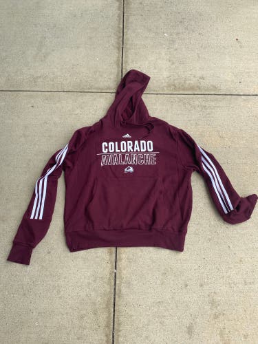 New Adidas Colorado Avalanche Player Issued Maroon Hoodie Medium Large or XL