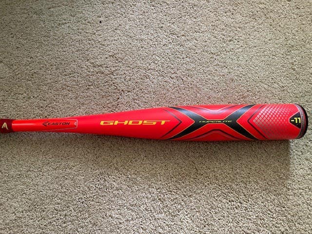 Used 2019 Composite Easton Ghost X Hyperlite Bat (-11) 19 oz 30" - Tons of Pop / Excellent Condition