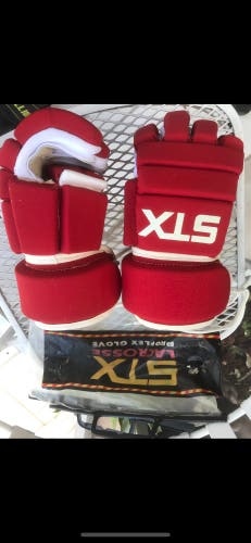 Red Stx lacrosse gloves