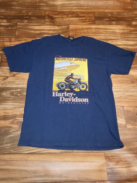 Vintage Harley Davidson Women's Size Large L Gray Thermal Short Sleeve Shirt
