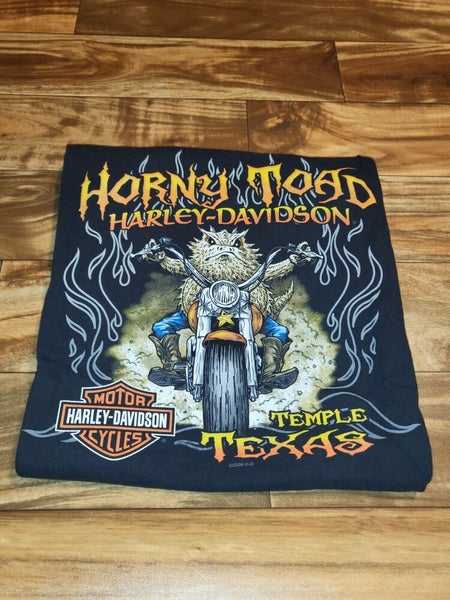 Harley Davidson Motorcycle 2006/2012 Horny Toad Temple Texas T-Shirt Men’s  Large