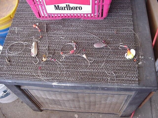 Mixed Lot Steel Leader  Fishing Lures & Tackle 9 Total 5 W Spinners Vintage  WA