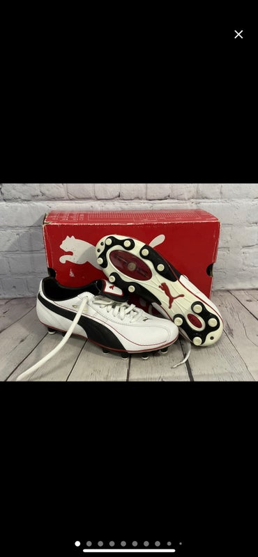 White Unisex Molded Cleats Puma King Cleats