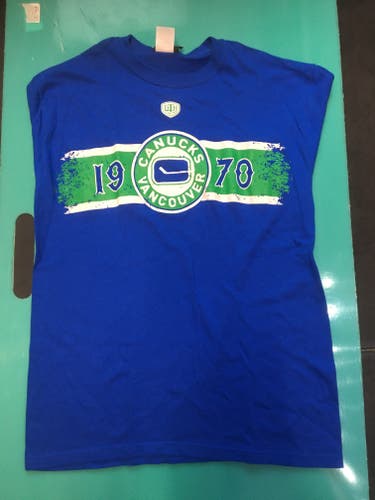 New Blue Canucks Shirt Old Time Hockey