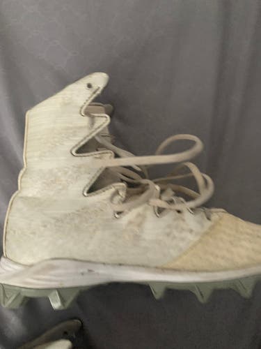White Men's Turf Cleats High Top Highlight