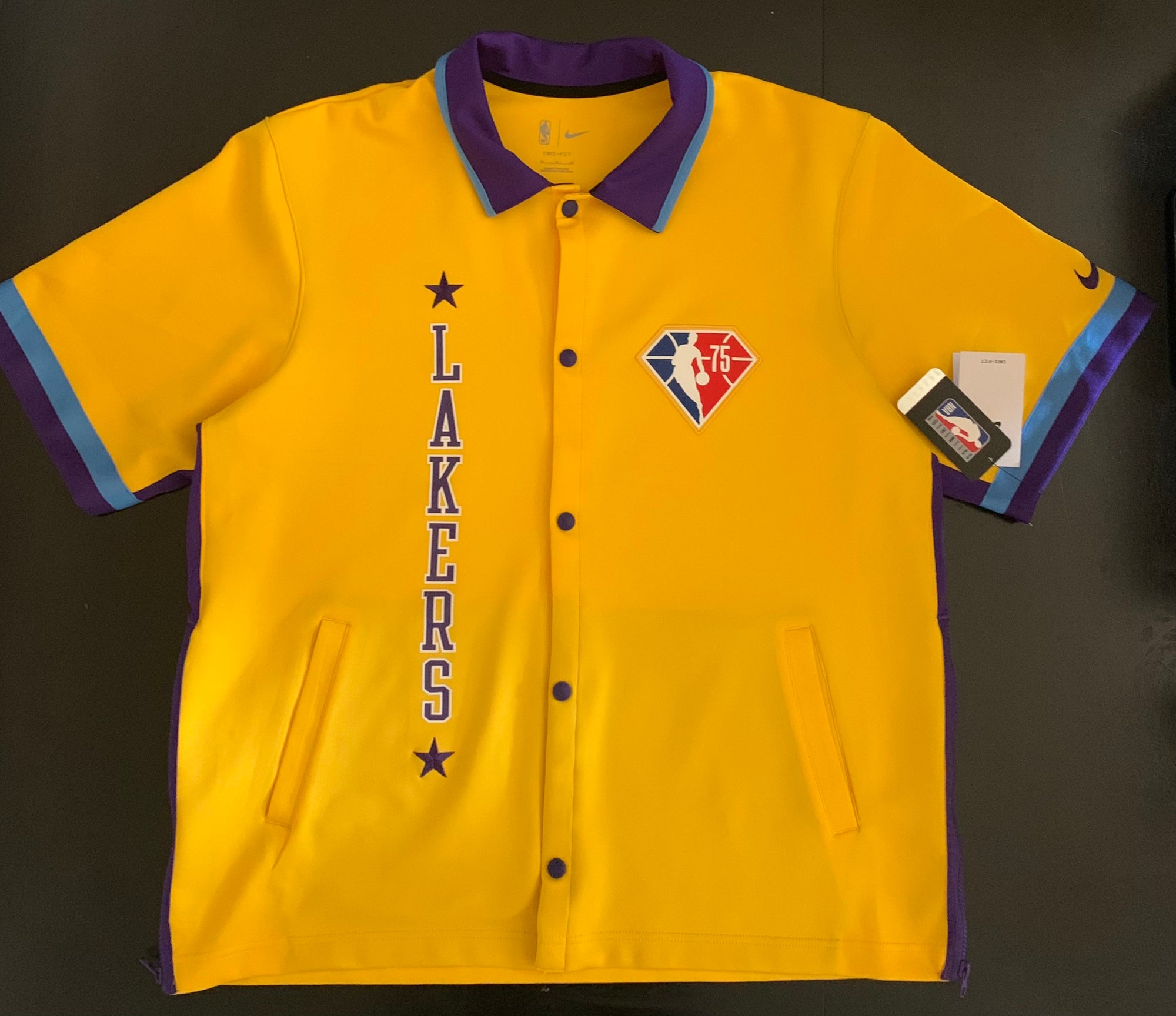 Los Angeles Lakers Nike City Edition Short Sleeve Warm Up Jacket 