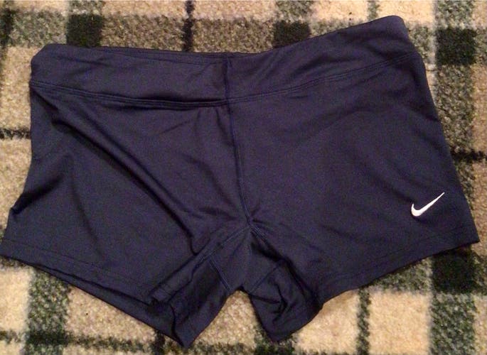 New Nike Large navy blue women’s girls volleyball spandex shorts