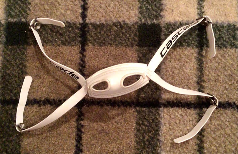 Cascade lacrosse white helmet chinstrap