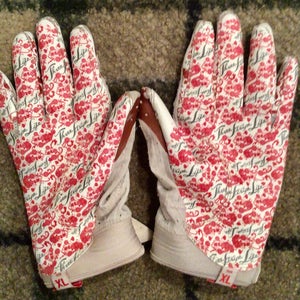 Adidas XL large Adizero red flowers roses football gloves
