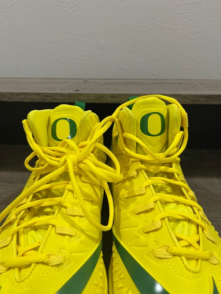 Oregon Ducks PE Force Savage Pro 2 Mid Shark Rubber Football Cleats Mens  Size 14