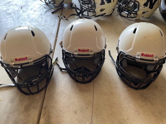 3 Used Large Riddell Helmets