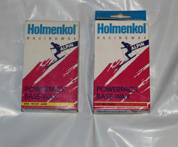 Holmenkol ski Wax yellow + red Germany total 400 grams wax new